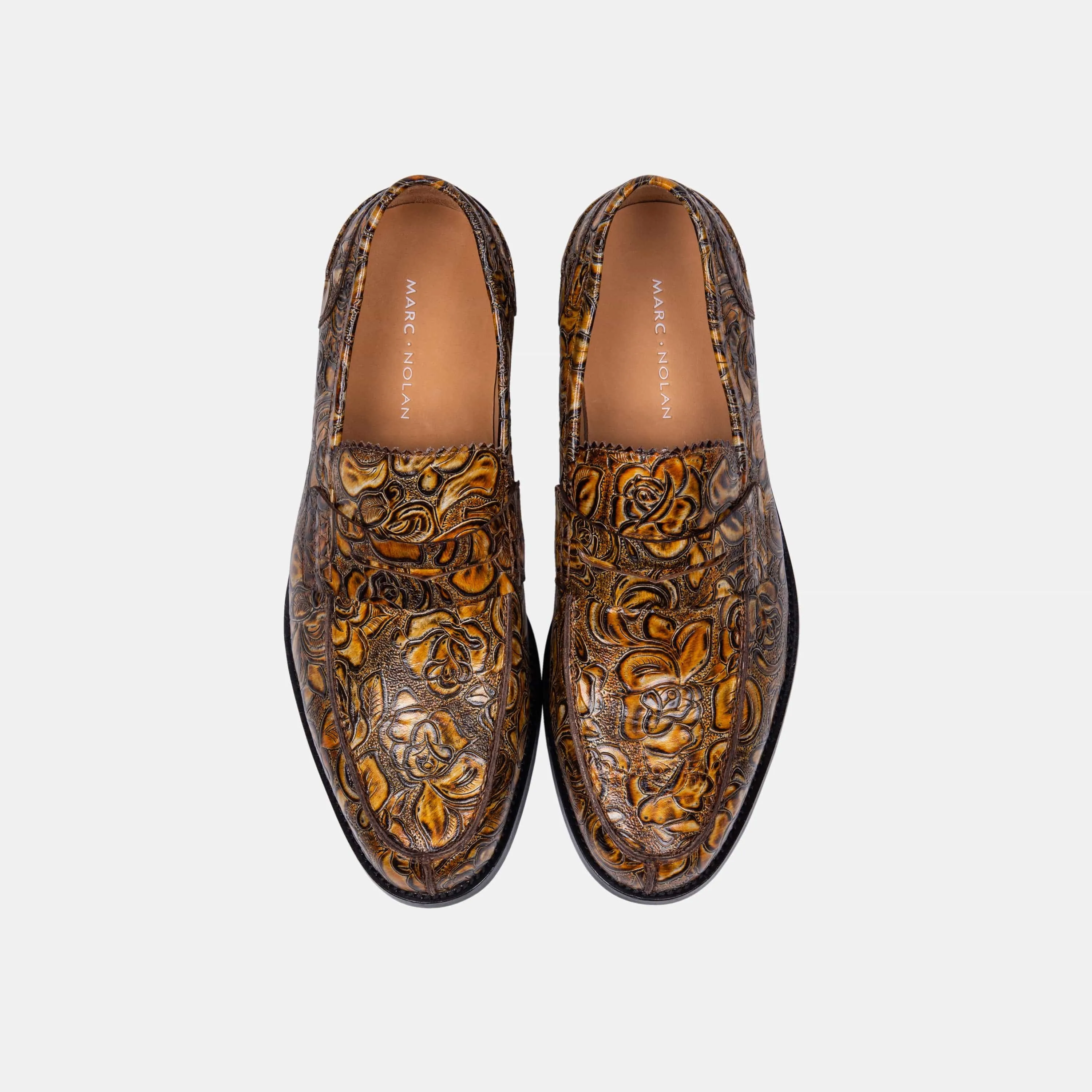 Abe Goldenrod Leather Penny Loafers