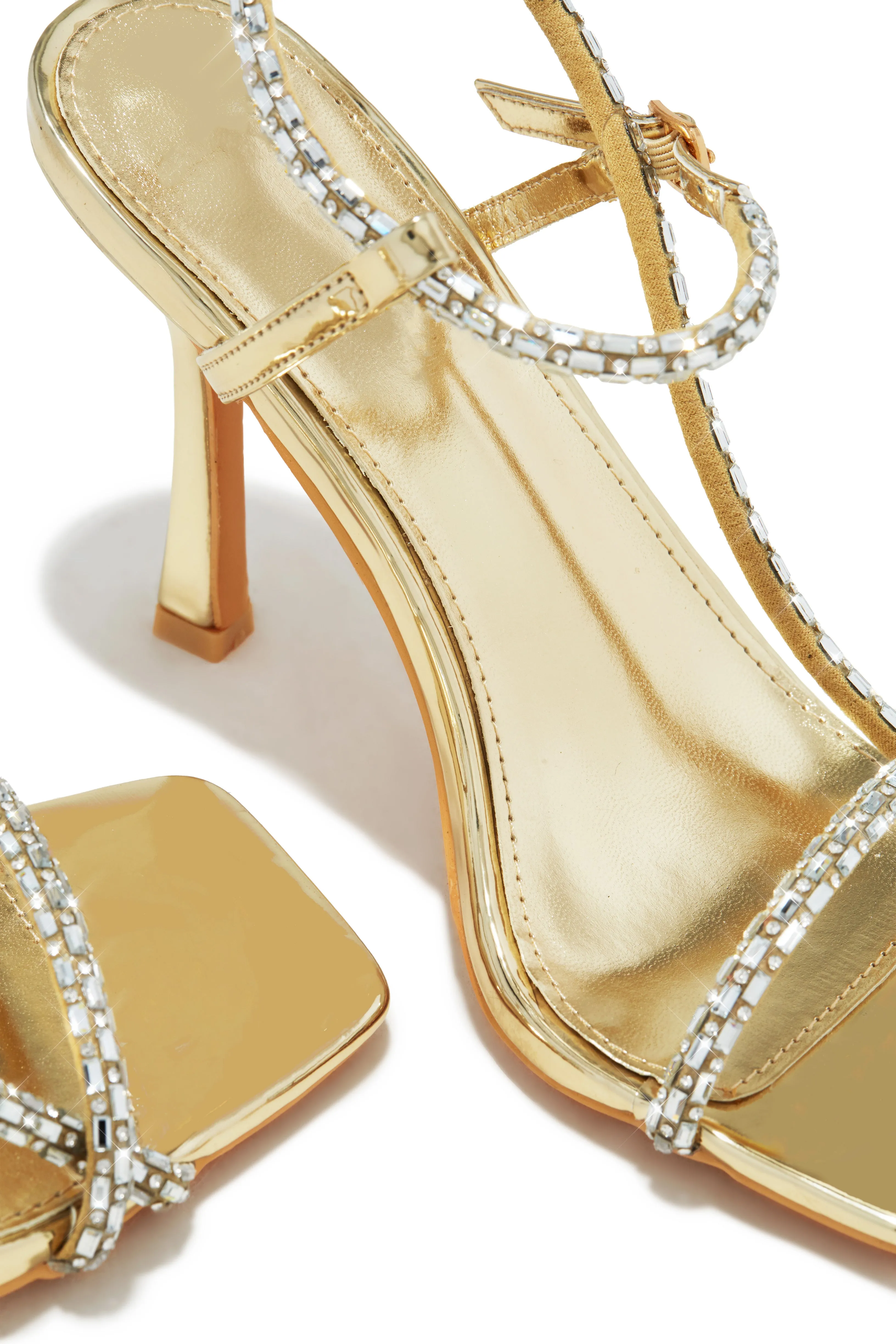 Anella Embellished Heels - Gold