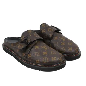 Brown Tan Logo Monogram Canvas LV Easy Mule Slippers