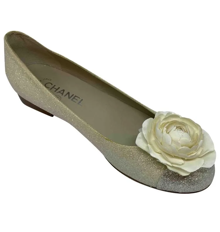 Chanel camellia ballet ballerina flats EU 38 1/2 C