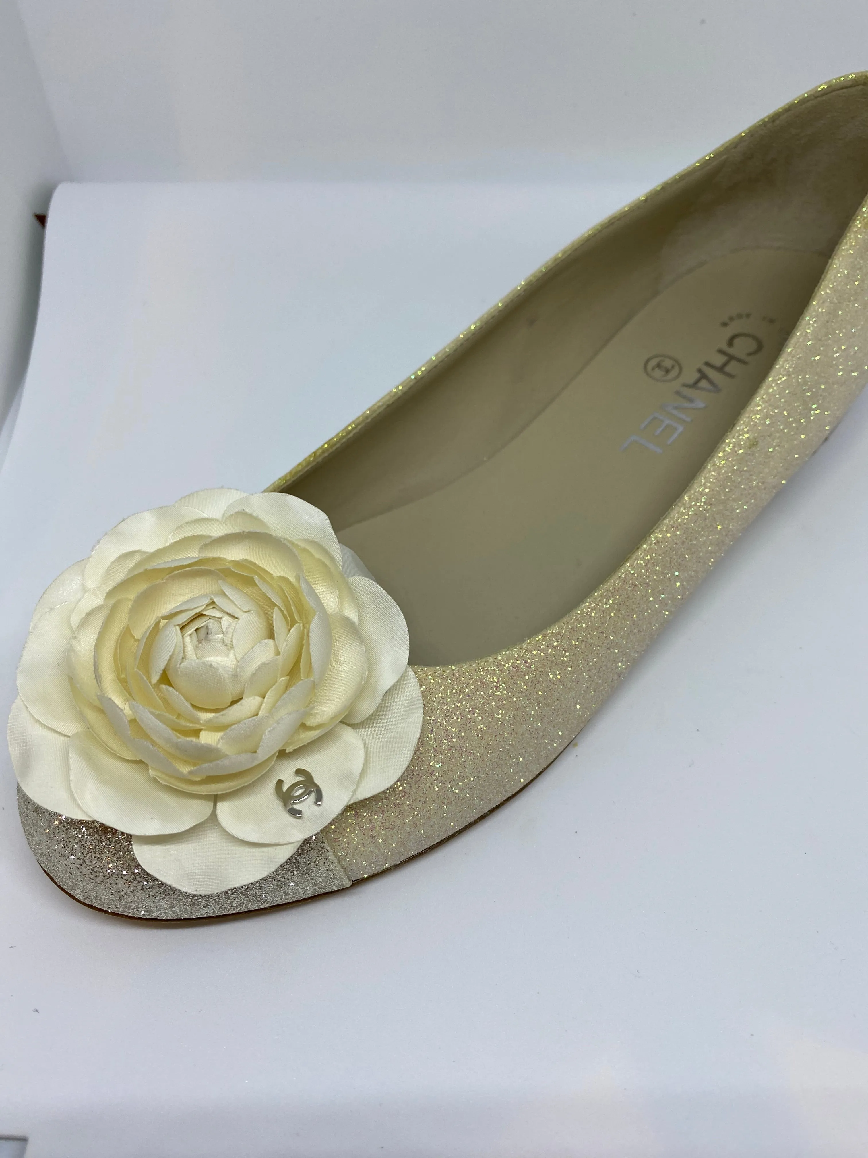 Chanel camellia ballet ballerina flats EU 38 1/2 C