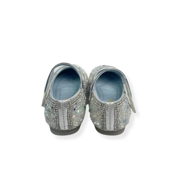 Clear Stone Flat Shoes in Blue