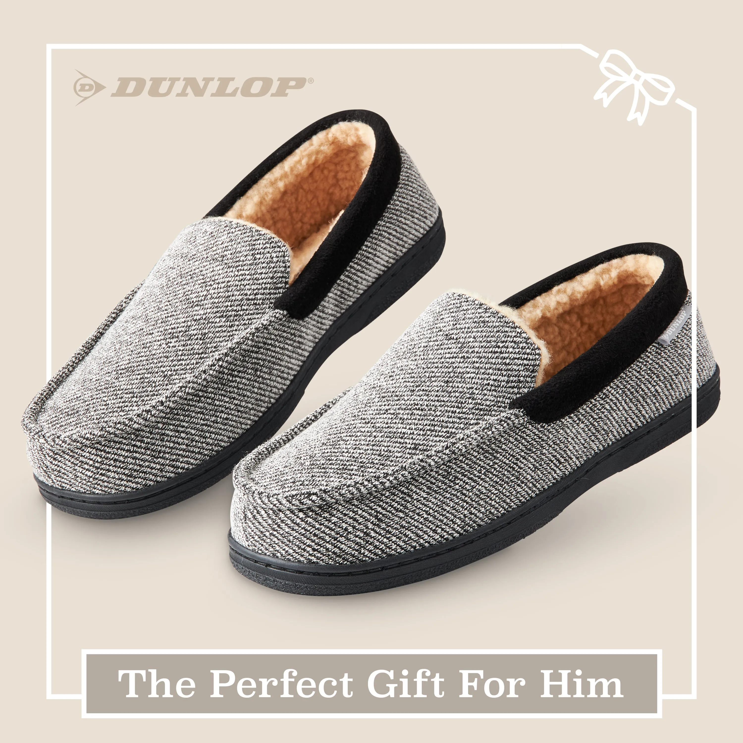 Dunlop Moccasins Slippers for Men With Rubber Sole