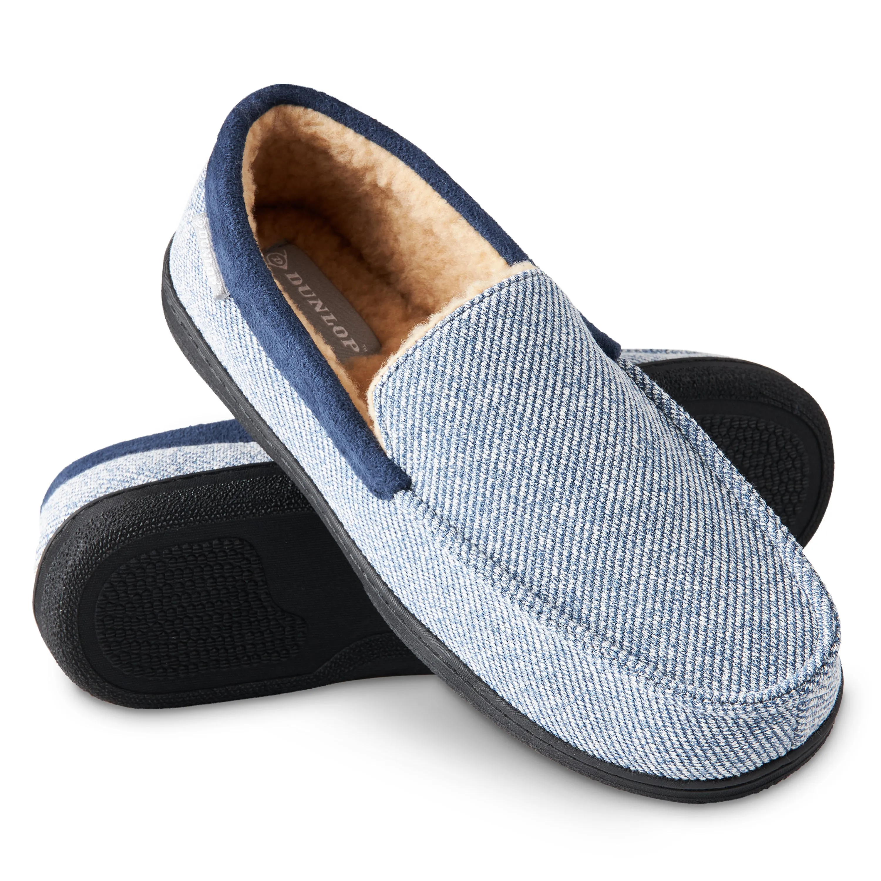 Dunlop Moccasins Slippers for Men With Rubber Sole