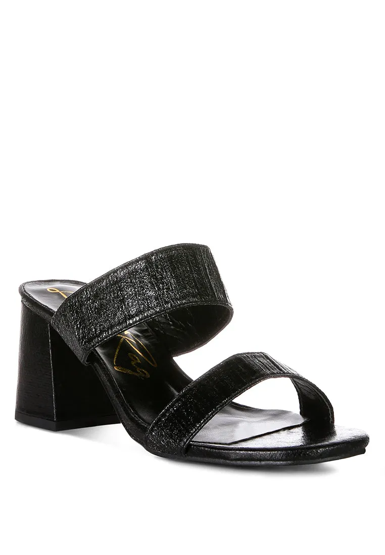 Giblet Metallic Slip On Block Heels