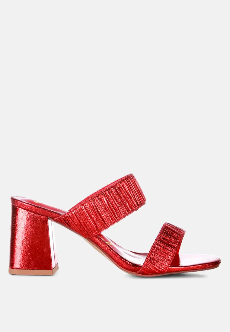 Giblet Metallic Slip On Block Heels