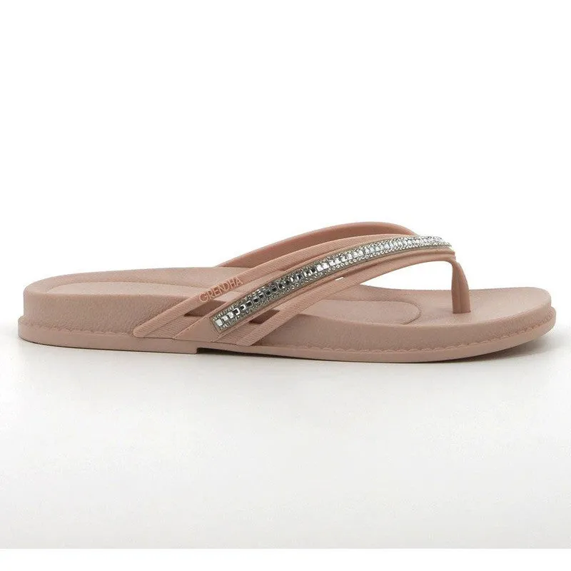 Grendha Thong Glitter Trim  Sandal - Nude