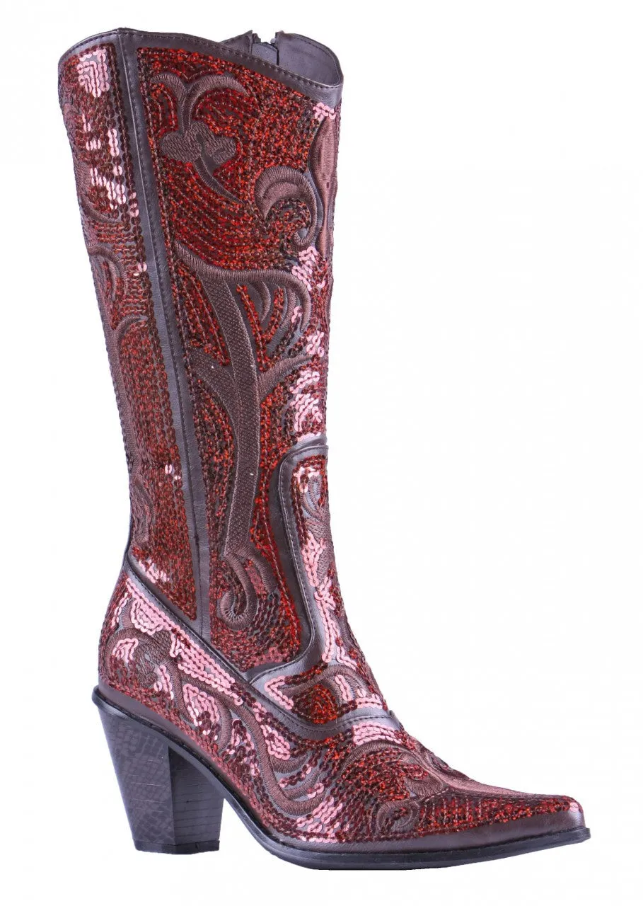 Helen's Heart Bronze Blingy Sequin Cowboy Boots