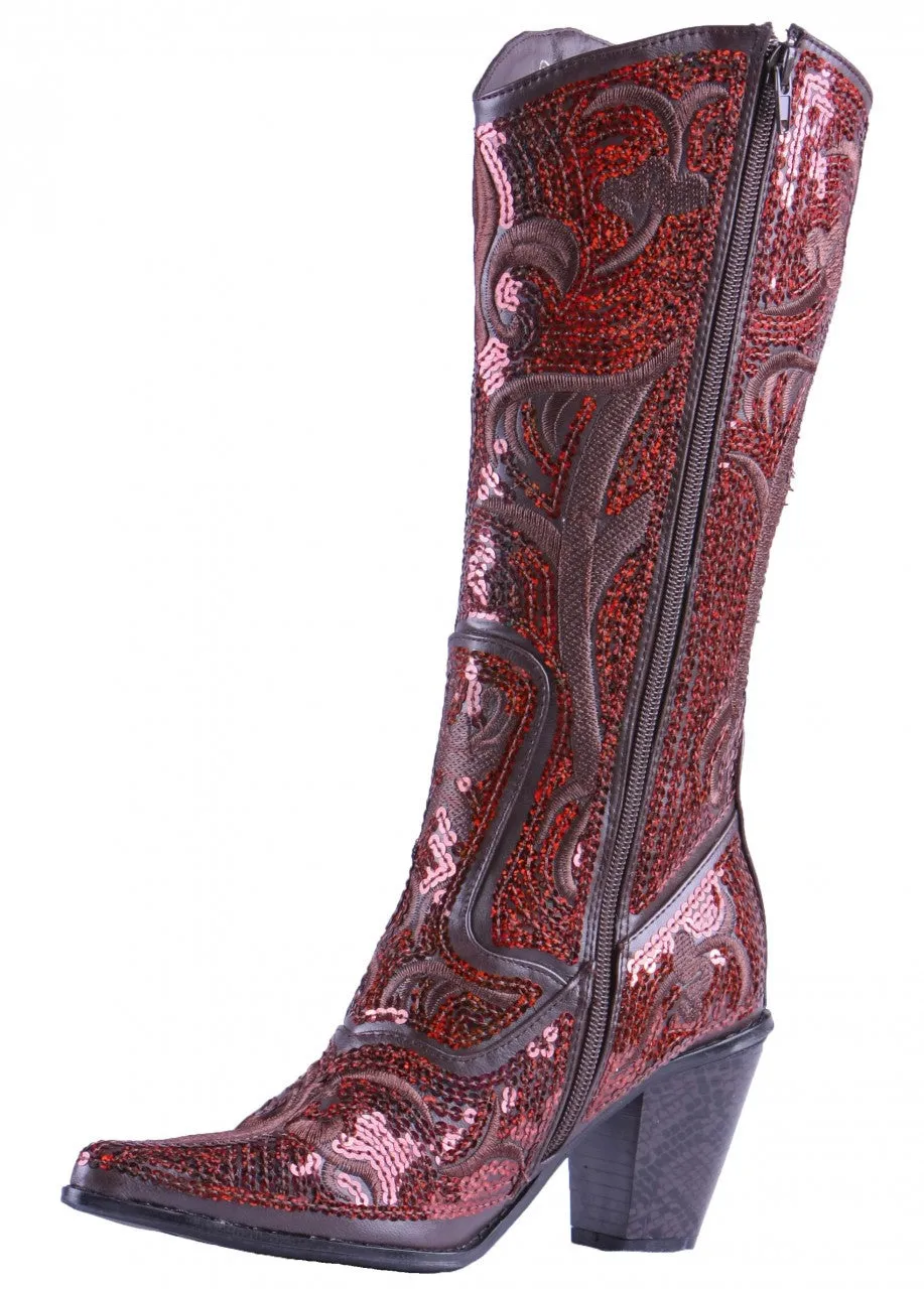 Helen's Heart Bronze Blingy Sequin Cowboy Boots