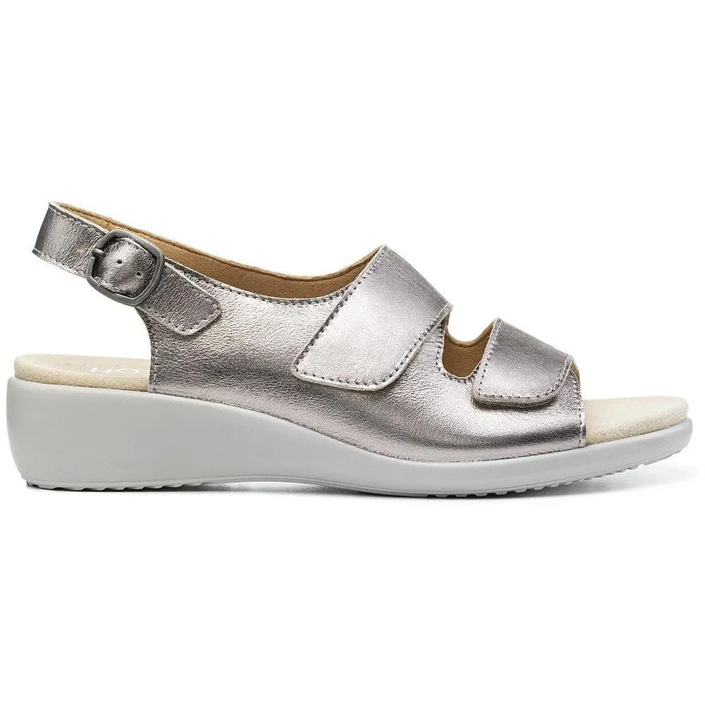 Hotter Womens Sandal Easy Wide Fit Pewter Metallic