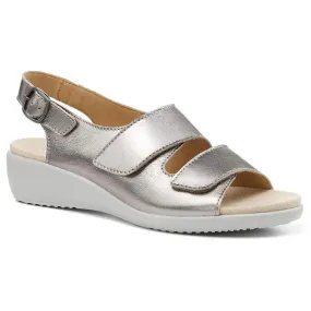 Hotter Womens Sandal Easy Wide Fit Pewter Metallic