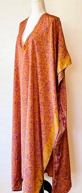 Kantha Bae Everyday Muu Maxi Caftan In Silk. Easy Fit.