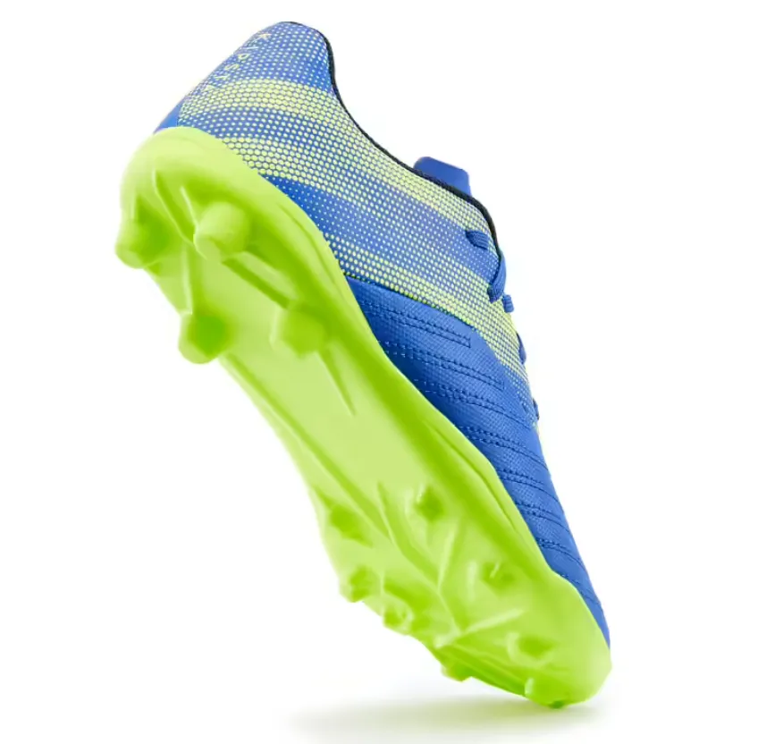 Kds' Dry Pitch Lace-Up Football Boots Agility 140 FG - Blue/Yellow