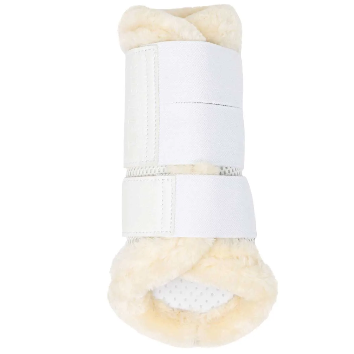 LeMieux Fleece Edge Mesh Brushing Boots White