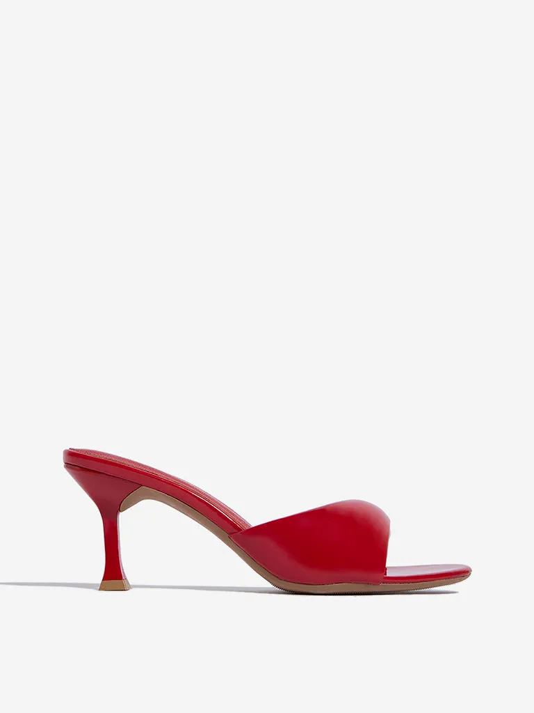 LUNA BLU Red Open-Toe Stiletto Heel Sandals