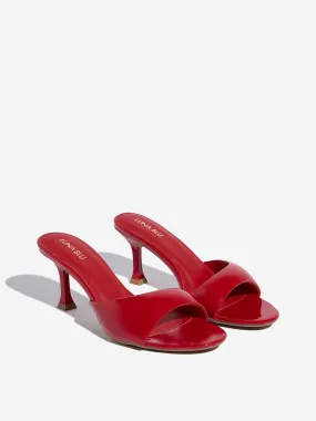 LUNA BLU Red Open-Toe Stiletto Heel Sandals