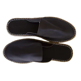 Male Leather Mule Black