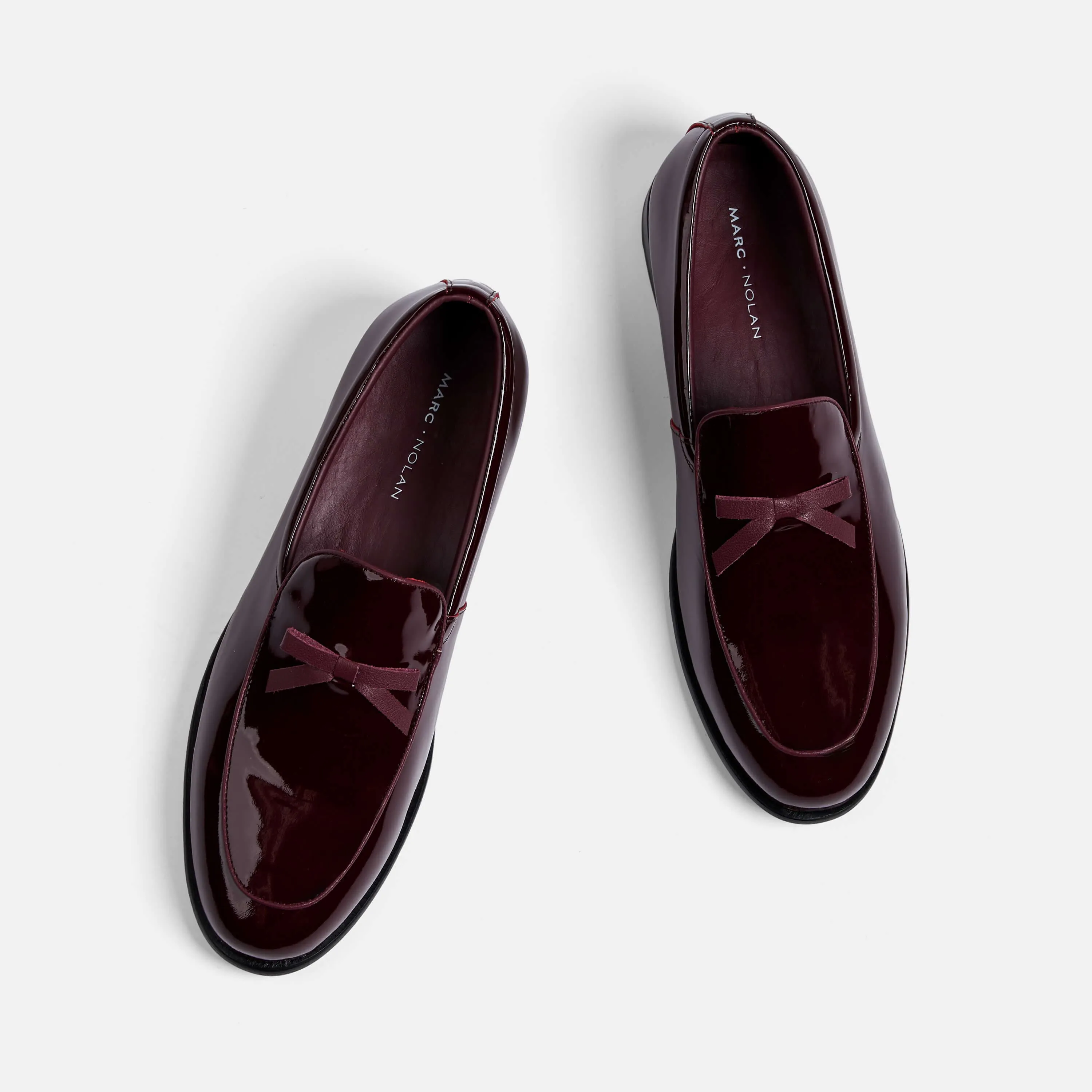 Odell Burgundy Patent Leather Belgian Loafers