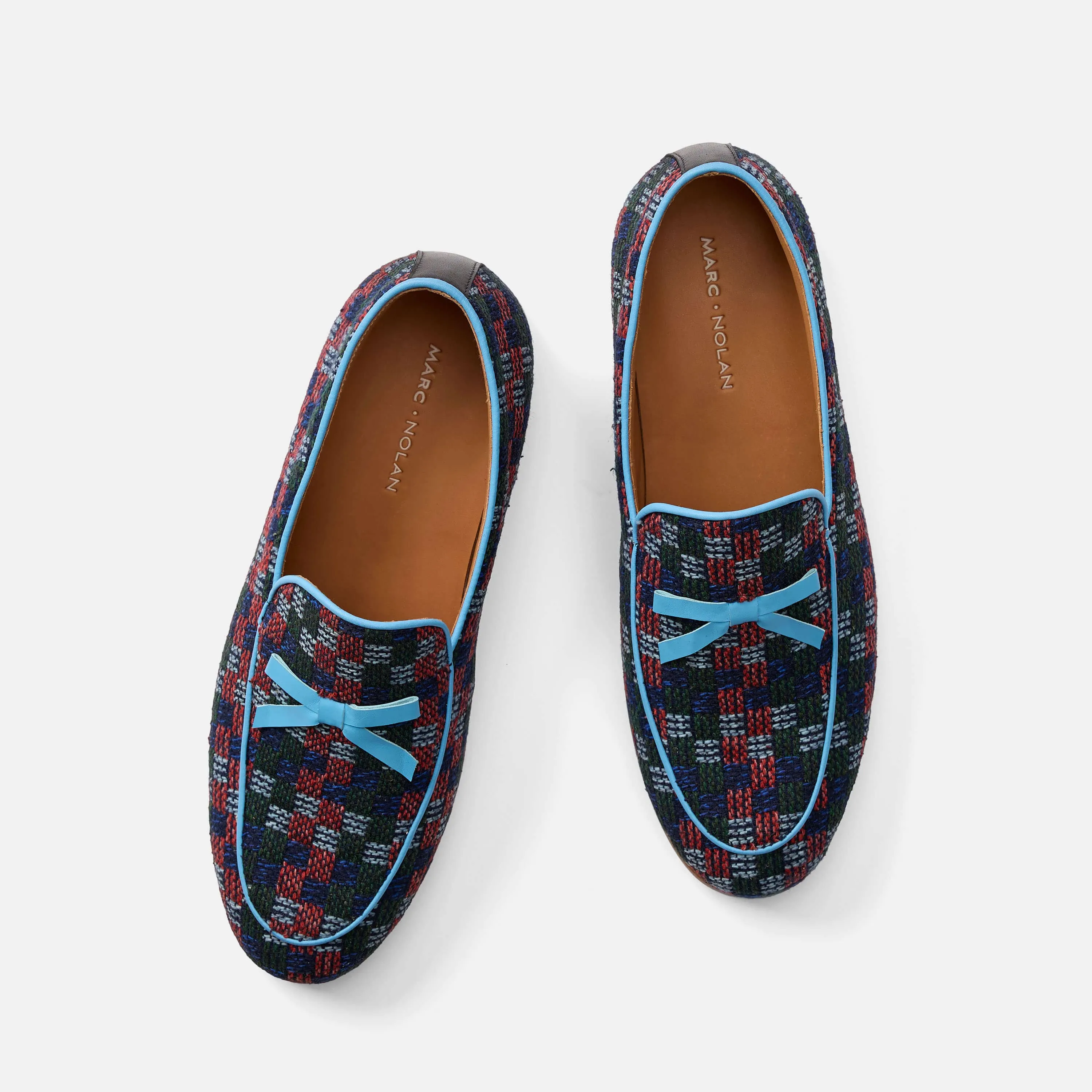 Odell Dark Azure Patchwork Belgian Loafers