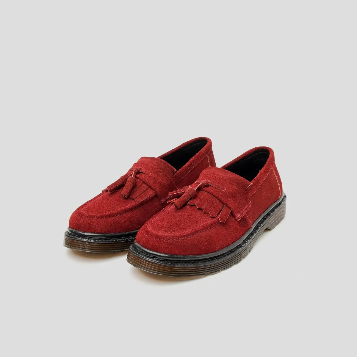 Original Loafers Tasseled Suede Maroon