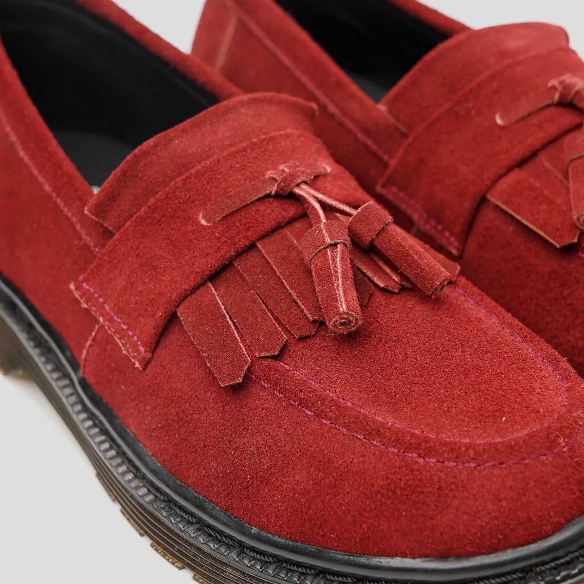 Original Loafers Tasseled Suede Maroon