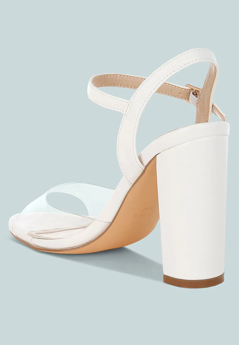 Perta Clear Strap Block Heel Sandals