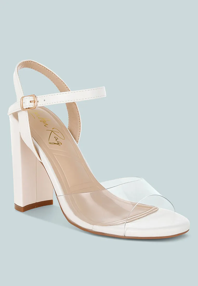 Perta Clear Strap Block Heel Sandals