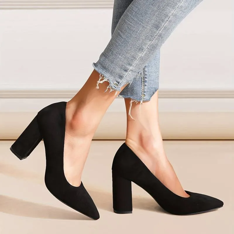 Pointed-Toe Block Heels