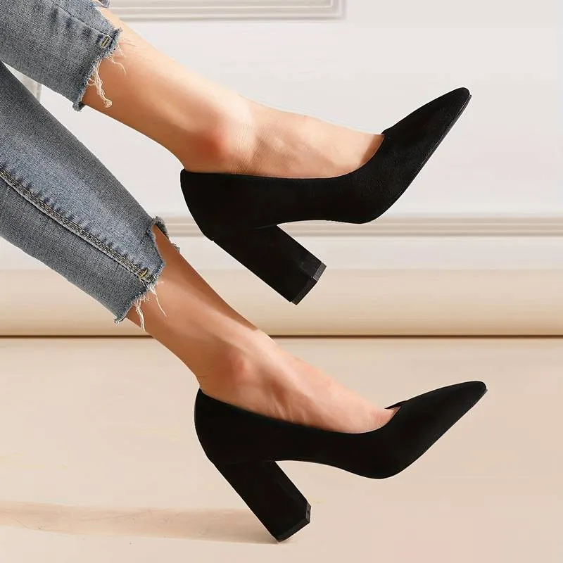 Pointed-Toe Block Heels