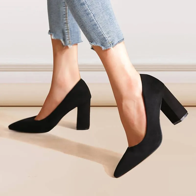 Pointed-Toe Block Heels