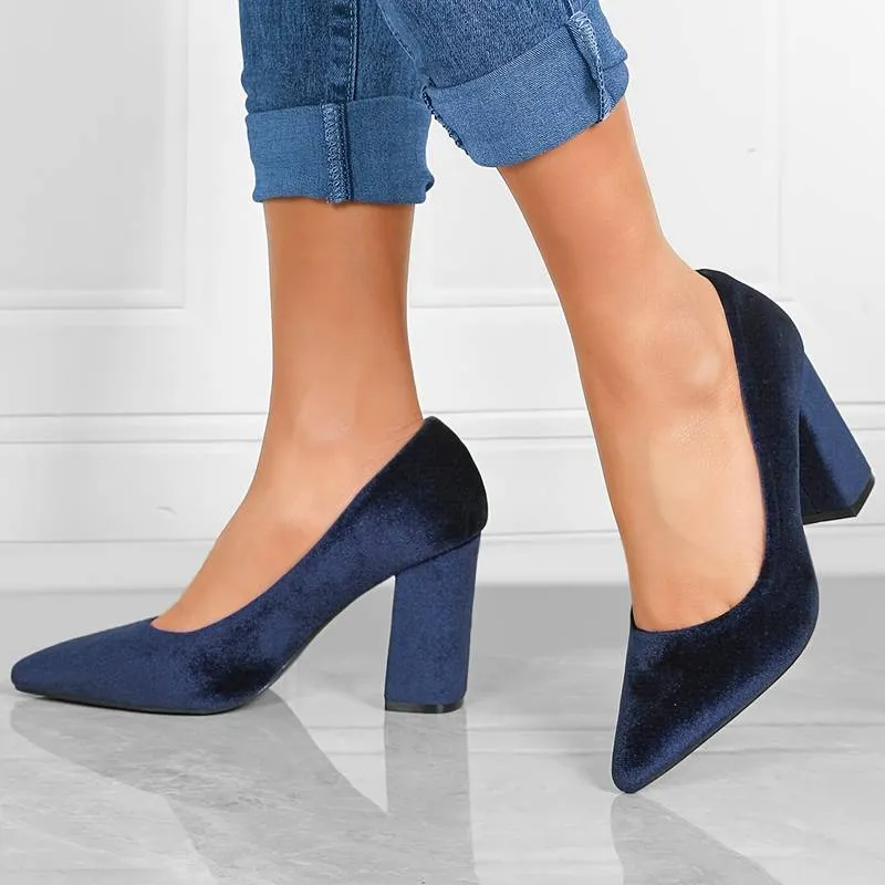 Pointed-Toe Block Heels