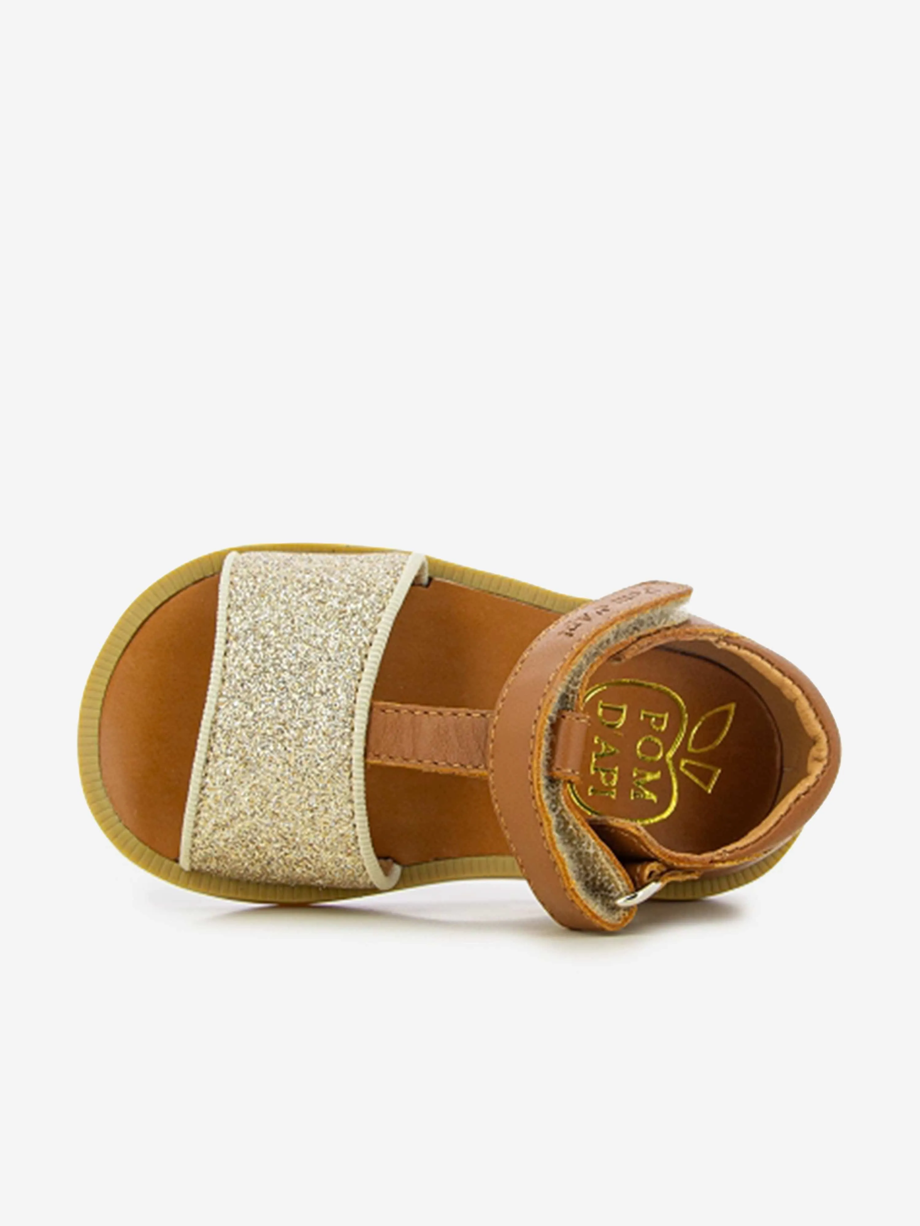 Pom D'Api Girls Leather Poppy Tao Easy Sandals in Brown