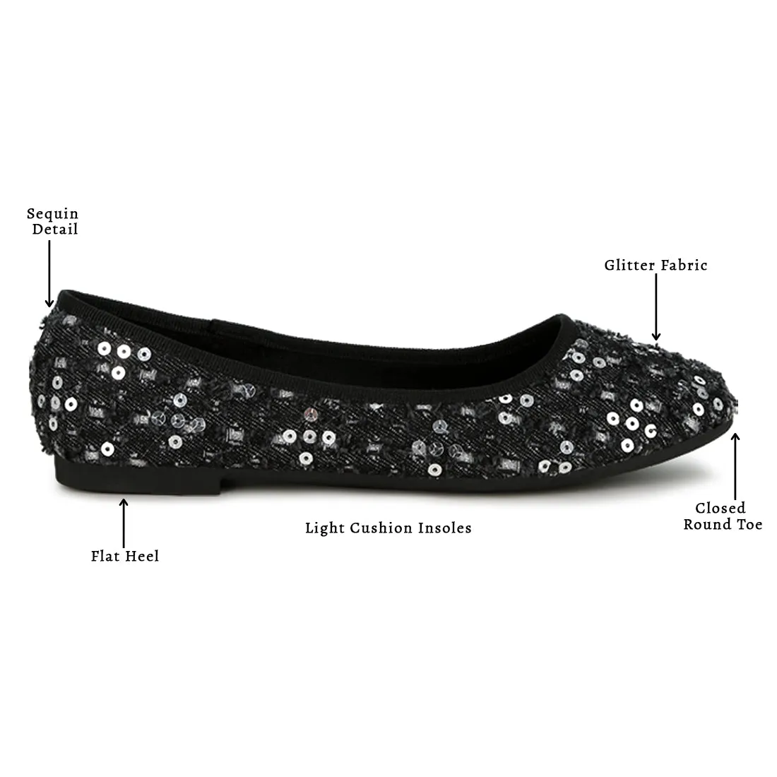 Sequin Ballet Flats