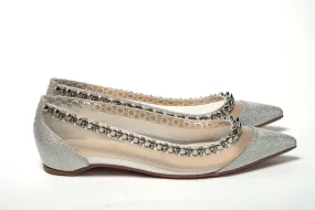 Silver Flat Point Toe Shoe