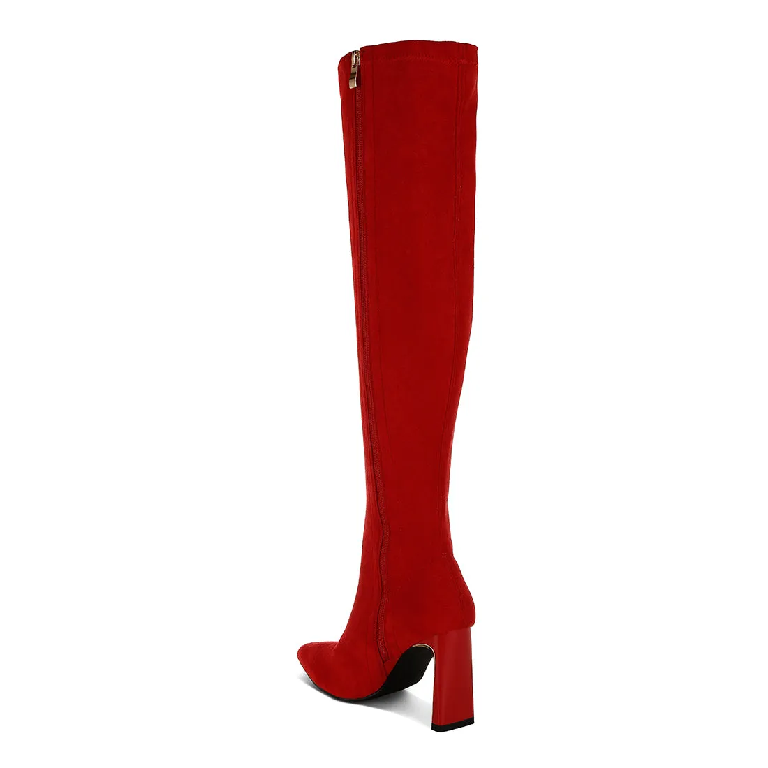 Slim Block Heel Long Boots