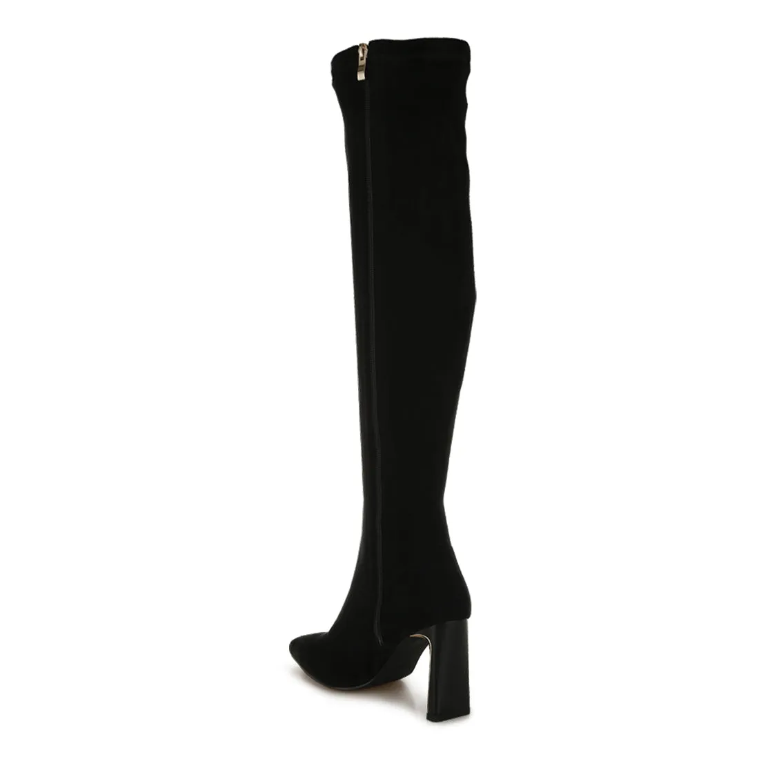 Slim Block Heel Long Boots