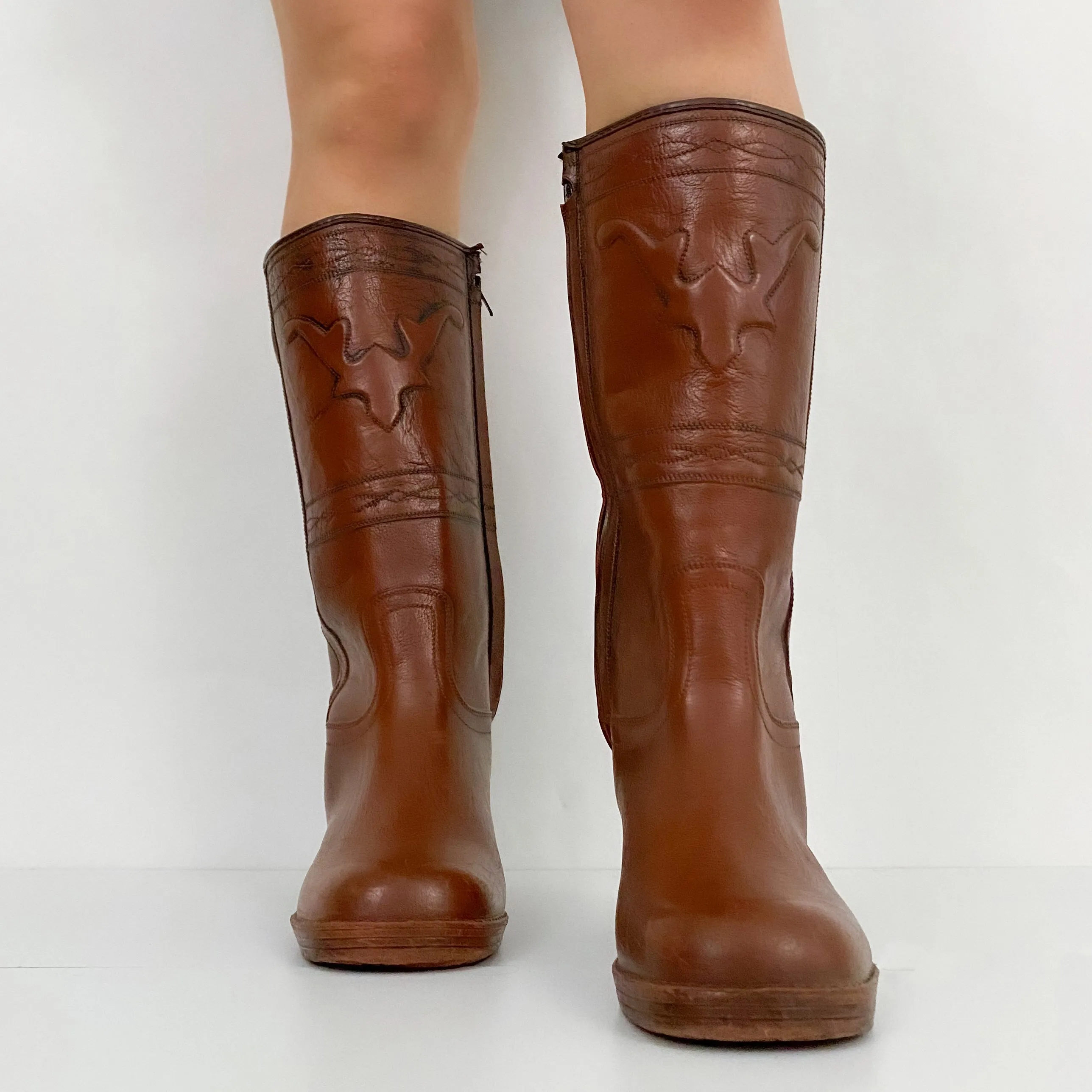 Waterproof Leather Effect Boots - 8