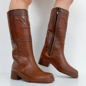 Waterproof Leather Effect Boots - 8