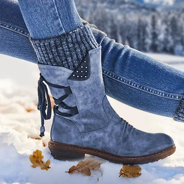 Women's Winter Warm Back Lace Up Snow Boots